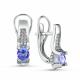 Серьги из белого золота ERA Jewellery с бриллиантом и танзанитом