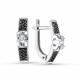 Серьги из белого золота ERA Jewellery с бриллиантом и чёрным бриллиантом