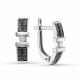 Серьги из белого золота ERA Jewellery с бриллиантом и чёрным бриллиантом