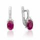 Серьги из белого золота Platina с бриллиантом и рубином