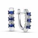 Серьги из белого золота ERA Jewellery с бриллиантом и гидротермальным сапфиром