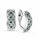 Золотые серьги ERA Jewellery с бриллиантом и изумрудом