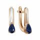 Золотые серьги ERA Jewellery с сапфиром