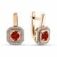 Золотые серьги ERA Jewellery с бриллиантом и рубином