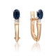 Серьги из комбинированного золота Platina с бриллиантом и сапфиром