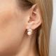 Золотые серьги Platina с фианитом и жемчугом