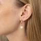 Золотые серьги Platina с фианитом и жемчугом