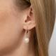 Золотые серьги Platina с фианитом и жемчугом