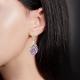 Золотые серьги Platina с фианитом и аметистом