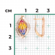 Золотые серьги Platina с витражной эмалью
