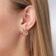 Золотые серьги Platina с фианитом и эмалью