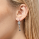 Серьги из белого золота Platina с бриллиантом и сапфиром