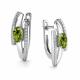 Серебряные серьги АЛЬКОР с фианитом и хризолитом