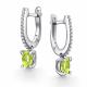 Серебряные серьги АЛЬКОР с фианитом и хризолитом