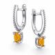 Серебряные серьги АЛЬКОР с фианитом и цитрином