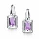 Серебряные серьги АЛЬКОР с фианитом и аметистом