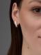Серебряные серьги АЛЬКОР с золотой накладкой и бриллиантом