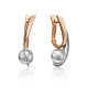 Серьги из комбинированного золота Platina