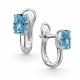 Серебряные серьги АЛЬКОР с бриллианитом