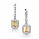 Серебряные серьги АЛЬКОР с фианитом и цитрином