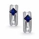 Серебряные серьги АЛЬКОР с фианитом и гидротермальным сапфиром