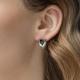 Серьги из белого золота Platina с бриллиантом и сапфиром