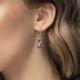 Серьги из комбинированного золота Platina с бриллиантом и сапфиром
