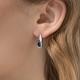 Серьги из белого золота Platina с бриллиантом и сапфиром