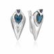 Серьги из белого золота Platina с бриллиантом и сапфиром