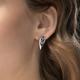 Серьги из белого золота Platina с бриллиантом и сапфиром