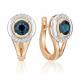 Серьги из комбинированного золота Platina с бриллиантом и сапфиром