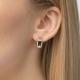 Серьги из комбинированного золота Platina с бриллиантом и сапфиром
