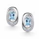 Серебряные серьги АЛЬКОР с топазом и фианитом