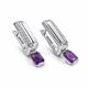 Серебряные серьги АЛЬКОР с фианитом и аметистом