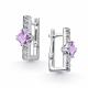 Серебряные серьги АЛЬКОР с аметистом