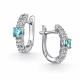Серебряные серьги АЛЬКОР с фианитом и муассанитом