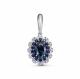 Подвеска из белого золота ERA Jewellery с бриллиантом и сапфиром