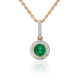 Золотая подвеска Platina с бриллиантом и изумрудом