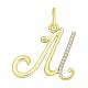 Подвеска-буква М из лимонного золотаSOKOLOV с фианитом