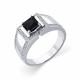 Кольцо из белого золота Мастер Бриллиант с бриллиантом и сапфиром