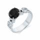 Кольцо из белого золота Мастер Бриллиант с бриллиантом и чёрным бриллиантом