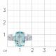 Кольцо из белого золота Мастер Бриллиант с бриллиантом и аквамарином