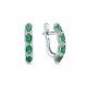 Серьги из белого золота Мастер Бриллиант с бриллиантом и изумрудом