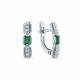 Серьги из белого золота Мастер Бриллиант с бриллиантом и изумрудом