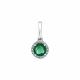 Подвеска из белого золота Мастер Бриллиант с бриллиантом и изумрудом