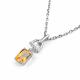 Серебряное колье АЛЬКОР с фианитом и цитрином