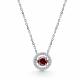 Серебряное колье АЛЬКОР с фианитом и гранатом