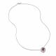 Серебряное колье АЛЬКОР с фианитом и гранатом