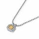 Серебряное колье АЛЬКОР с фианитом и цитрином
