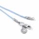 Текстильный шнурок-колье Крест с замком из серебра АЛЬКОР с бриллиантом
